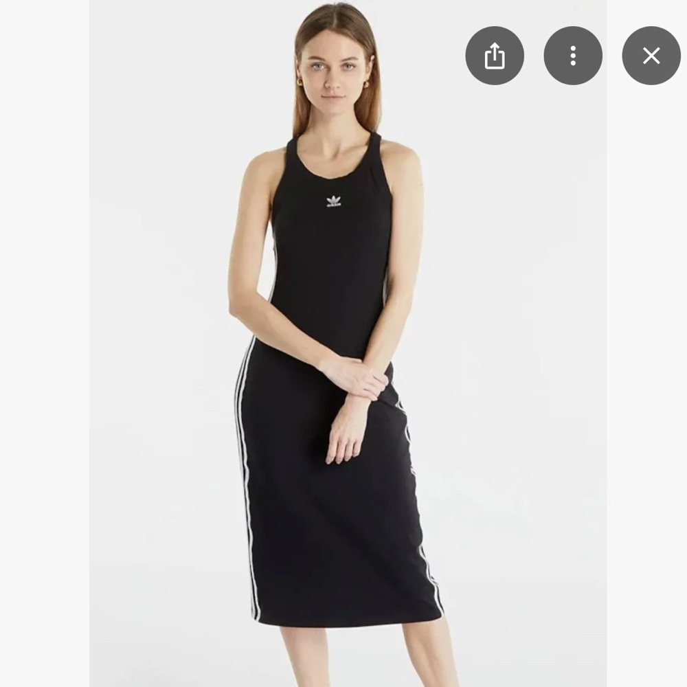 Adidas Black Dress with White Stripes